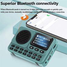 Radio FM Portátil con Pantalla LED, Receptor de Radio, Altavoz Inalámbrico , Grabadora HD, Compatible con Reproducción Temporizada