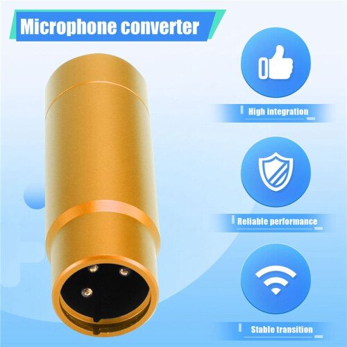 Phantom Power Adapter Microfoon Systeem Audio Mixer voor Condensator Microfoon 48V XLR Microfoon Adapter 3.5mm Goud 1