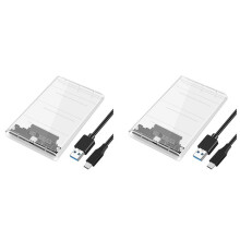 2X USB3.0/Type-C HDD-Behuizing van 2,5-Inch Harde Schijfbehuizing SSD SATA3 Naar USB 3.0 Transparante HDD-Doos USB C HDD-Behuizing 5 Gbps