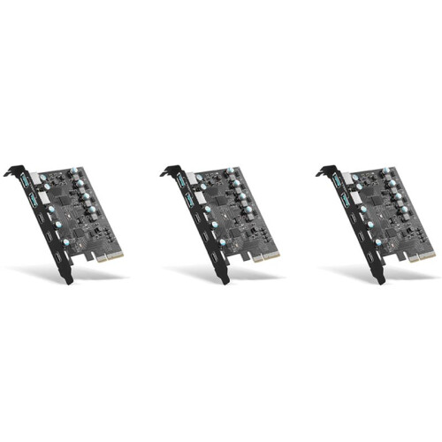 3X Placa Adaptadora PCIe para USB 3.2 Gen 2 Placa de ExpansãO PCI Express Placa Suplementar PCI-E Riser para PC Windows 10/8/7 e