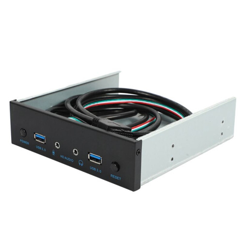 2X USB 3.0 2 Port Optical Drive Front Panel Expansion Adapter USB 3.0 Hub +HD Audio+Power  Button 2