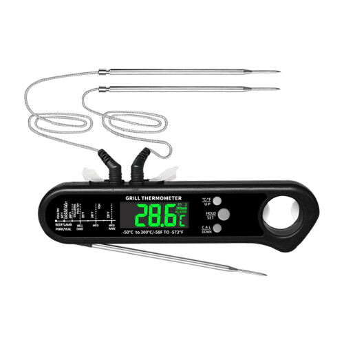 Dual Probes Meat Thermometer 16x3.5x2 cm Red 2