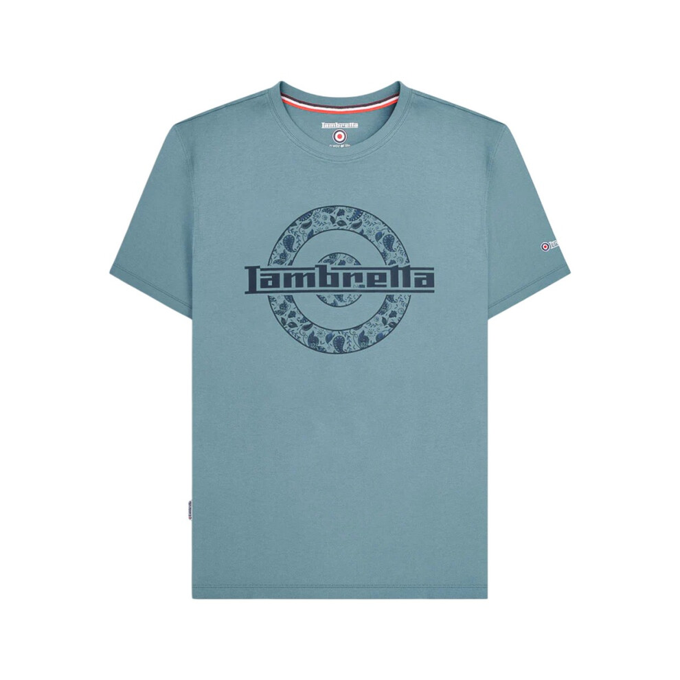 Lambretta (3Xl, Smoke Blue) Mens Paisley Target T-Shirt