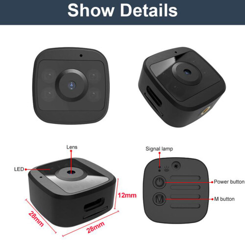 Mini Camera 1080P 90 WiFi Night Vision Loop Recorder for Baby, Elderly, Pets 1