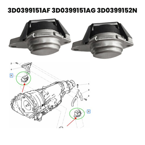 2Pcs Engine Mount Bearings 3D0399151AF for  Phaeton   Flying 2006-2012 Transmission Rubber Bracket