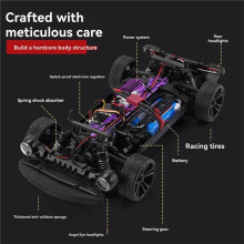 Voiture de Drift Télécommandée 1/16 RC 2,4 GHz 4 Roues Motrices 35 /H avec Phares Angel Eyes à 7 Modes B