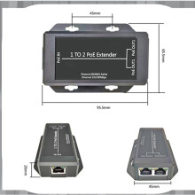 Rallonge POE 2 1 en 2 Répéteur 10/100 Mbps avec Entrée/Sortie Standard IEEE 802.3Af pour Caméra POE AP Sans Fil