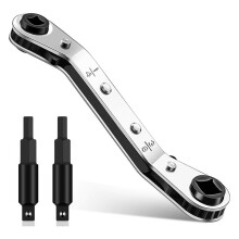 Service Wrench Set, 1/4Inch to 3/8Inch, Includes Hex Bit Adapters for Efficient Air Conditioning Repair Tool
