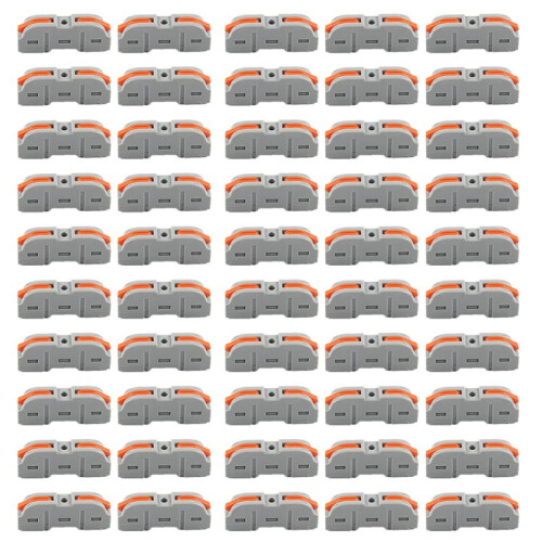 50 Pcs Quick Wire Cable Connector Splicing Multiplex Wire Connector, Quick Compact Cable Connector Grey