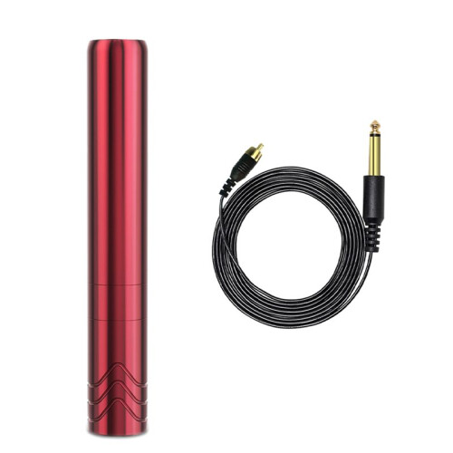Red Wireless Tattoo Pen Machine Permanent Makeup RCA Interface Tattoo Pen 1