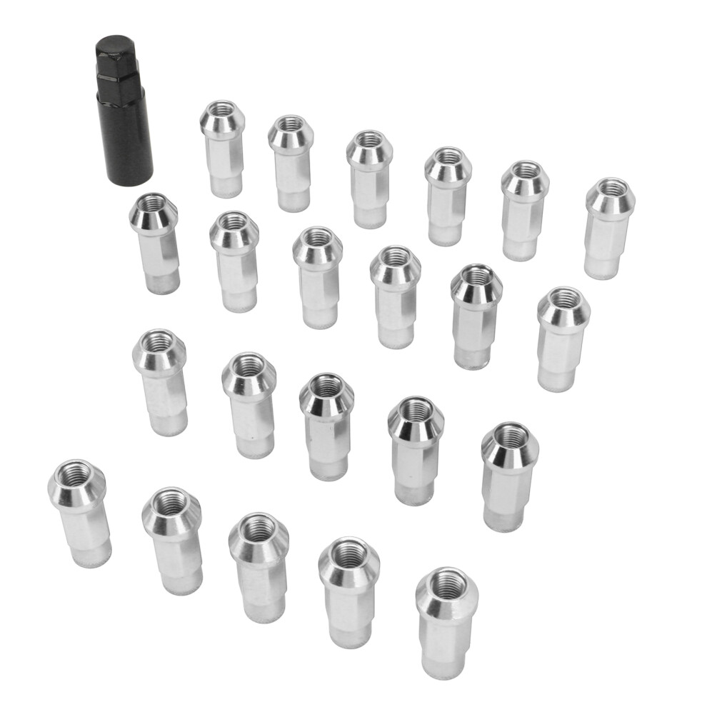 22Pcs Forged Steel Lug Nuts Tapered Fit Silver 7055741515798