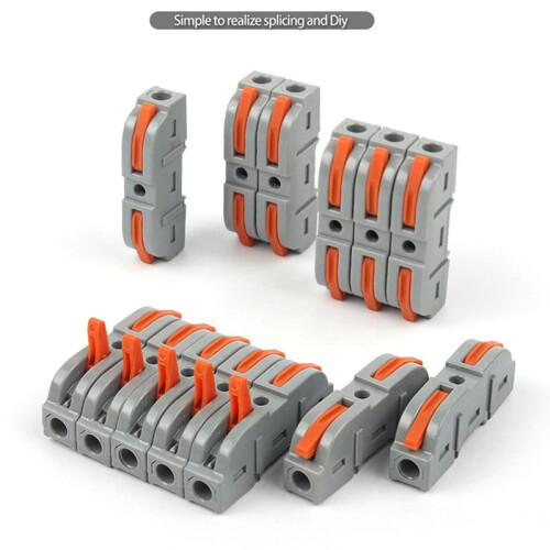 50 Pcs Quick Wire Cable Connector Splicing Multiplex Wire Connector, Quick Compact Cable Connector Grey 2