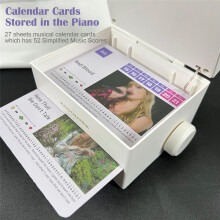 Weißer Klavierkalender 2024, Spielbarer -Klavier-Tischkalender, Geschenk für Fans