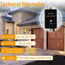 Récepteur Externe Universel ERM12 avec 2 Télécommandes pour Ouvre-Portes TOPENS, pour Ouvre-Portails Battants et Coulissants Automatiques