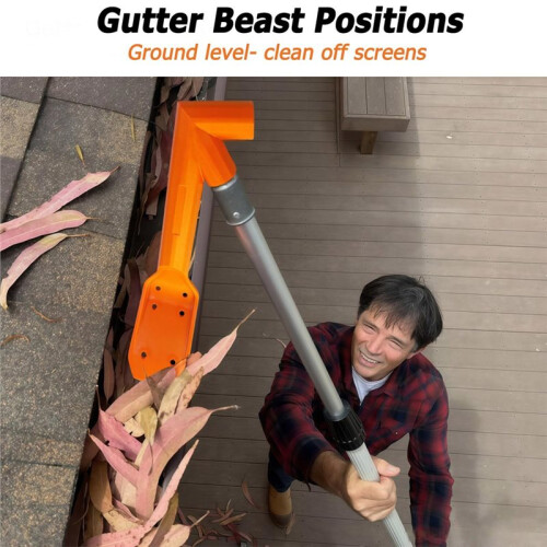 Multi-Angle Gutter Cleaning Tools From the Ground,Gutter Cleaning Tool with Threaded,Gutter Cleaner for Removing Leaves