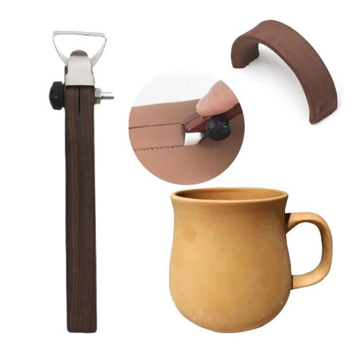 Pottery Handle Making Tool Sculpture Scraper Pottery Carving Tool Pottery Cup Handle Shape Tool for Tea Cup Mug (4 PCS) 2