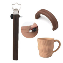 Pottery Handle Making Tool Sculpture Scraper Pottery Carving Tool Pottery Cup Handle Shape Tool for Tea Cup Mug (4 PCS)