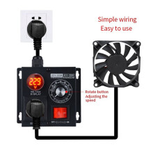 Variabler Spannungsregler, 5000 W, Geschwindigkeit, Temperatur, Lichtspannung, Elastischer Druckregler, US-Stecker, 2 Löcher