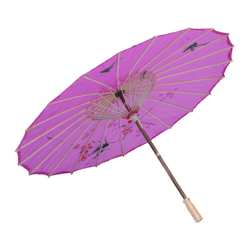 3Pièces Ombrelle Classique Violet En Bambou Pour Décor Et 1
