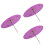 3Pièces Ombrelle Classique Violet En Bambou Pour Décor Et 6