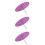 3Pièces Ombrelle Classique Violet En Bambou Pour Décor Et 8