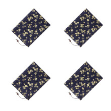4Pièces Protection Livre Tissu Exquis Décor Élégant Pour École