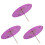 3Pièces Ombrelle Classique Violet En Bambou Pour Décor Et 1