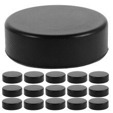 16Pièces Pucks Hockey Polyvalents PU Noir Pour Entraînement Loisirs