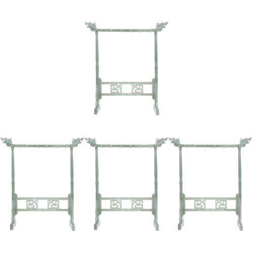 4Pcs Practical Light Green Calligraphy Brush Storage Rack with Hooks
