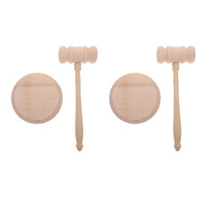 2Ensembles Marteaux En Bois Beige Pratiques Pour Enchères Et Jugement