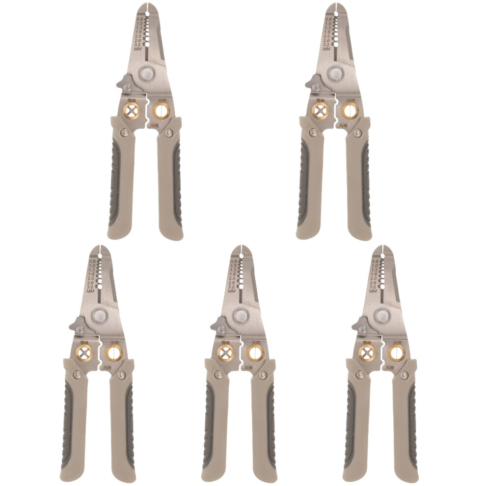 5Pcs Electrical Plier Wire Stripper Tool Multi-Function Wire Cutter 3691177091747