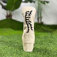 (Beige- Hybrid/UT) HOT Tiger Golf Wood Head Cover Headcover PU Driver Fairway Hybrid Club Cover