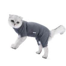 Adjustable Cat Recovery Suit 4-Leg Soft Elastic Post-Surgery Garment Grey L