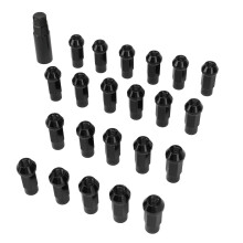 Alloy Steel Tapered Lug Nuts 22pcs Black with Key