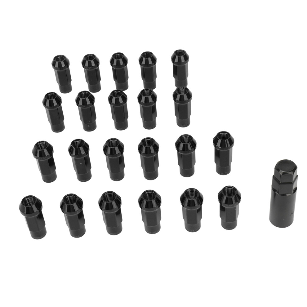 22Pcs Tapered Lug Nuts Forged Steel M12x1.25 Black 7444352727308