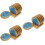 3Sets Runde Blaue Holzuntersetzer Robust Und 8