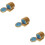 3Sets Runde Blaue Holzuntersetzer Robust Und 10
