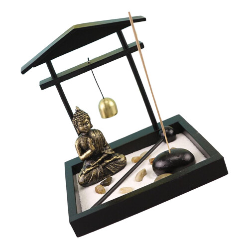 Sitting Buddha Type 1 - Resin Wood Zen Sculpture