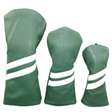(Green, 4pcs*1#+3#+H#+H#) Diagonal Stripe Golf Head Cover For Driver Fairway Wood Hybrid Club 1/3/5/UT Set NEW