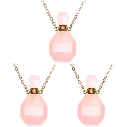3Pièces Flacon Pendentif En Fluorite Rose, Et 1