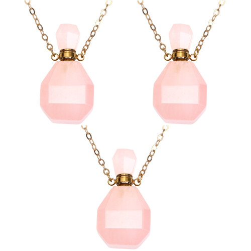 3Pièces Flacon Pendentif En Fluorite Rose, Et 2