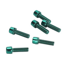 Système de fixation pour guidon de VTT, 6 pièces, en aluminium vert, M5x18mm, vis de tige