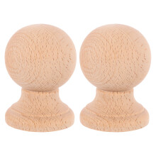 2Stk Unlackierte Holzornamente Beige Für Möbel Und Vorhangstangen