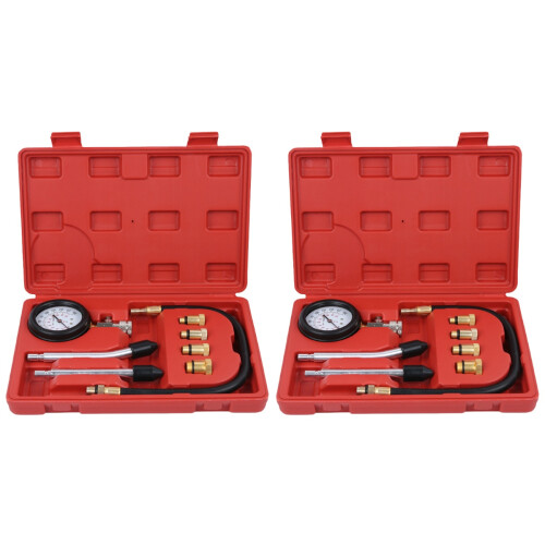 2Sets Zylinder-Druckprüfer Auto Bunt Kompressionsmessgerät