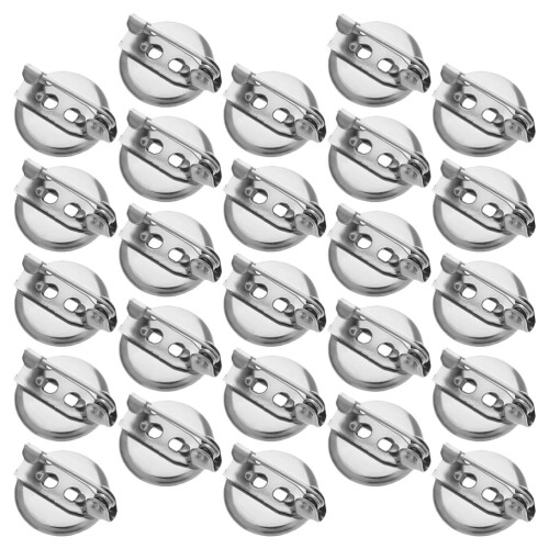 50Stk Handgefertigte Broschen-Basen Silbernem Eisen Für Schmuck