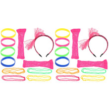 2Sets Vintage 80Er Partyset Spitze Haarband Halskette