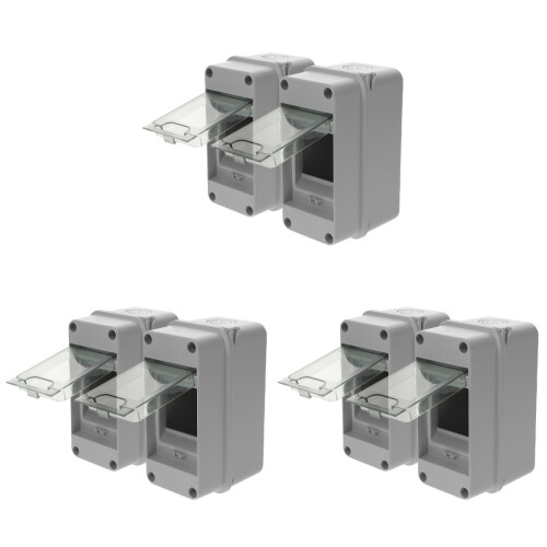 6St Power Distribution Box Grijs, Circuit Breaker Cover ABS St