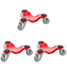 3Pièces Diable Pour Rouge En Acier Roulettes En Caoutchouc