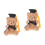 2Pièces Ours Mini Peluche Noir Décor Bouquet Maison 4