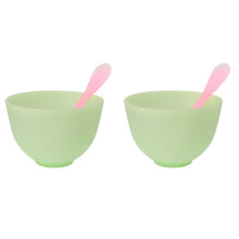 2Sets Anti-Tropf Silikonmaskenschalen Mit Rührstab Grün Für DIY